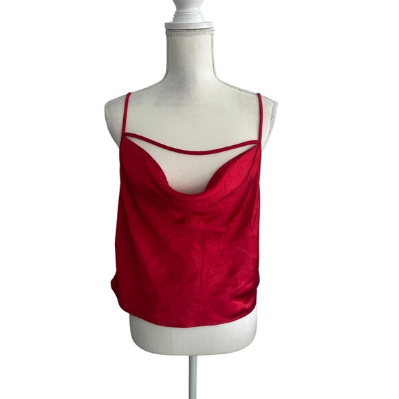 LOVERS AND FRIENDS Red Draped Tank Top Blouse Size Medium - Picture 6 of 10